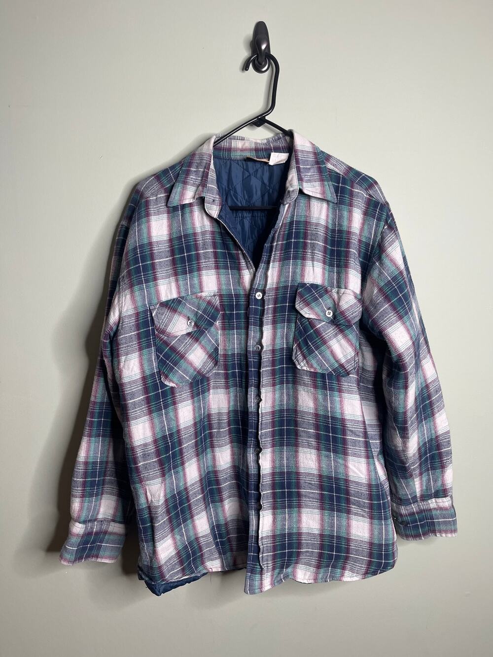 Sports Afield Vintage Quilted Flannel Shacket Womens Large